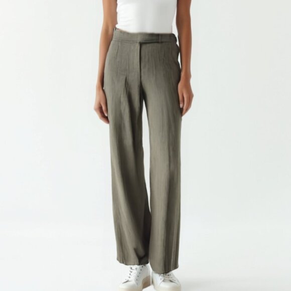 ❤️ Steilmann Black and White Linen Blend Trousers 14 - Picture 1 of 10